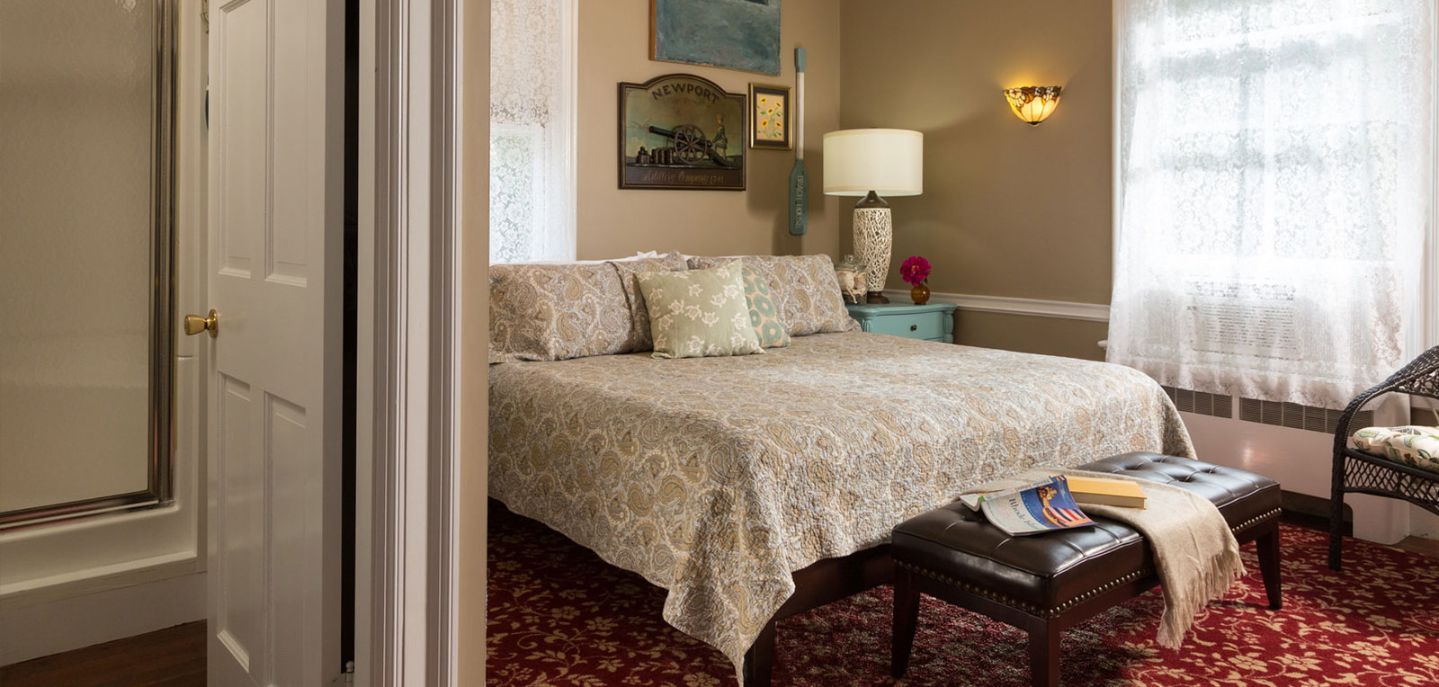 King Private Bath Bedroom | ADMIRAL SIMS B&B, Newport Rhode Island
