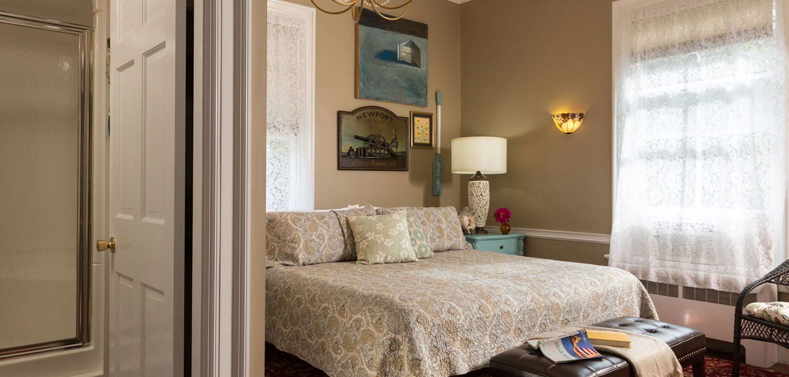 King Private Bath Bedroom | ADMIRAL SIMS B&B, Newport Rhode Island